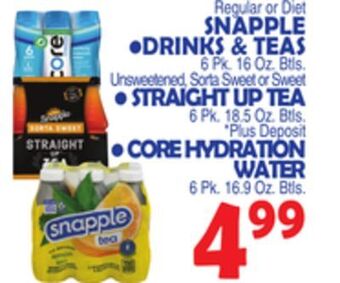 Bravo Supermarkets Snapple drinks & teas offer