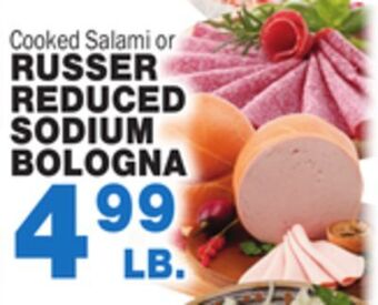 Bravo Supermarkets Russer reduced sodium bologna offer