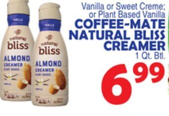 Bravo Supermarkets Coffee-mate natural bliss creamer offer
