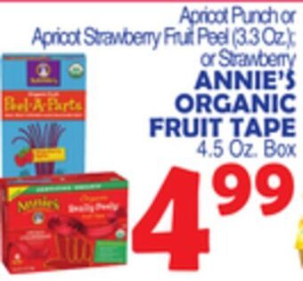 Bravo Supermarkets Annie's organic fruit tape, 4.5 oz. box offer