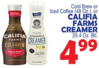 Bravo Supermarkets Califia farms creamer 25.4 oz. btl offer
