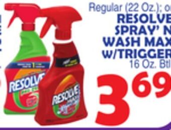 Bravo Supermarkets Resolve spray'n wash max w/trigger 16 oz. btl offer