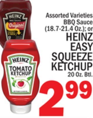 C Town Heinz easy squeeze ketchup 20 oz. btl offer