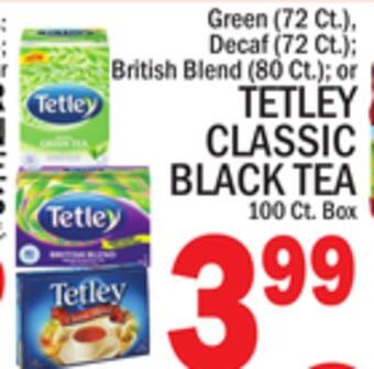 C Town Tetley classic black tea 100 ct. box offer