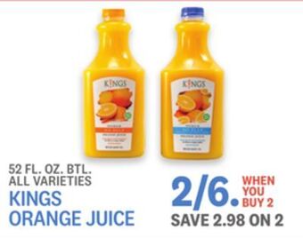 Kings Food Markets Kings orange juice offer