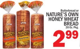 C Town Nature's own honey wheat bread offer