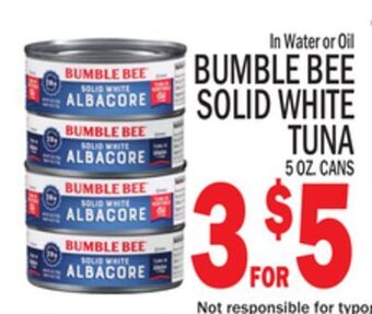 C Town Bumble bee solid white tuna offer