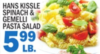 C Town Hans kissle spinach & gemelli pasta salad offer