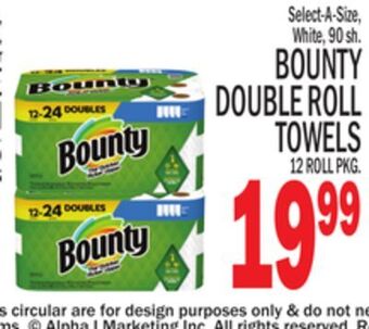 C Town Bounty double roll towels offer