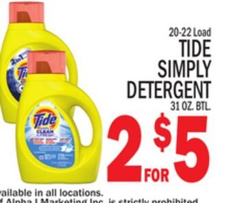 C Town Tide simply detergent offer