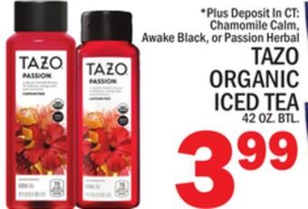 C Town Tazo organic iced tea offer