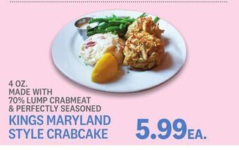 Kings Food Markets Kings maryland style crabcake offer