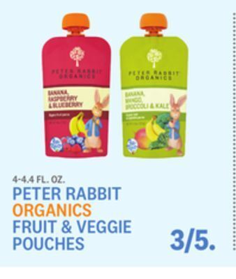Kings Food Markets Peter rabbit organics fruit & veggie pouches offer