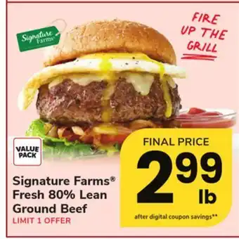ACME Signature farms® fresh 80% lean ground beef offer
