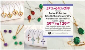 Boscov's Entire collection fine birthstone jewelry offer