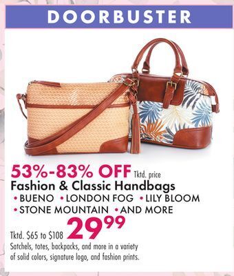 Boscov's Fashion & classic handbags offer
