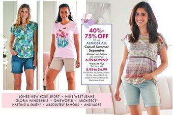 Boscov's Almost all casual summer separates offer