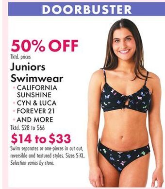 Boscov's Juniors swimwear offer