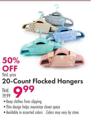 Boscov's 20-count flocked hangers offer
