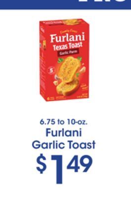 Price Rite Furlani garlic toast offer