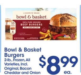 Price Rite Bowl & basket burgers offer