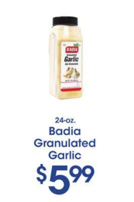 Price Rite Badia granulated garlic offer