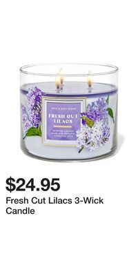 Bath & Body Works Fresh cut lilacs 3-wick candle offer