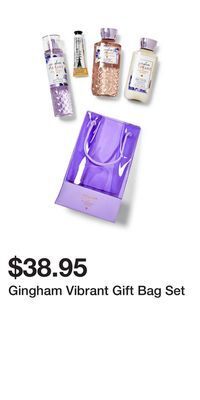 Bath & Body Works Gingham vibrant gift bag set offer