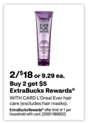 CVS L'oreal ever hair care offer