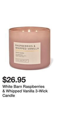 Bath & Body Works White barn raspberries & whipped vanilla 3-wick candle offer