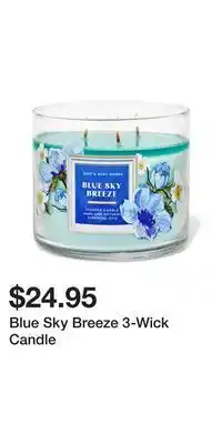 Bath & Body Works Blue sky breeze 3-wick candle offer
