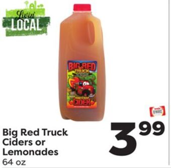 Weis Markets Big red truck ciders or lemonades offer