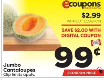 Weis Markets Jumbo cantaloupes offer