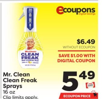 Weis Markets Mr. clean clean freak sprays offer