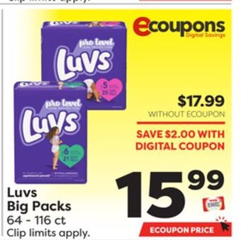 Weis Markets Luvs big packs offer