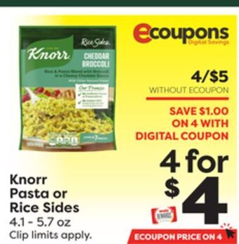 Weis Markets Knorr pasta or rice sides offer