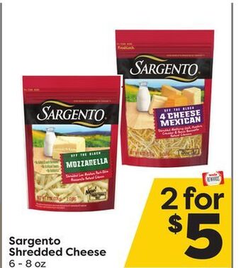 Weis Markets Sargento shredded cheese offer