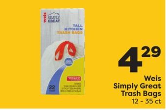 Weis Markets Weis simply great trash bags offer