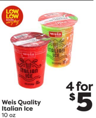 Weis Markets Weis quality italian ice offer