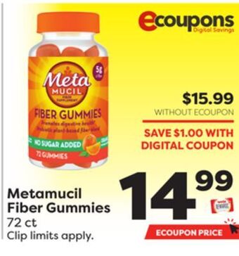 Weis Markets Metamucil fiber gummies offer
