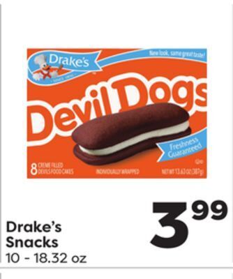 Weis Markets Drake's snacks offer