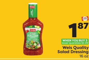 Weis Markets Weis quality salad dressing offer
