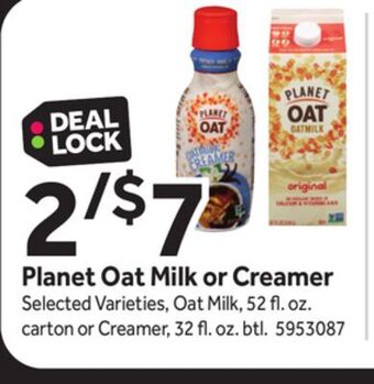 Stop&Shop Planet oat milk or creamer offer