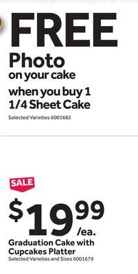 Stop&Shop Graduation cake with cupcakes platter offer