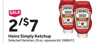 Stop&Shop Heinz simply ketchup offer