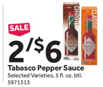 Stop&Shop Tabasco pepper sauce offer