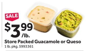 Stop&Shop Store packed guacamole or queso offer