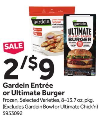Stop&Shop Gardein entrée or ultimate burger offer
