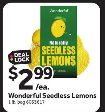 Stop&Shop Wonderful seedless lemons offer