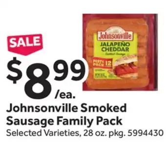 Stop&Shop Johnsonville smoked sausage family pack offer